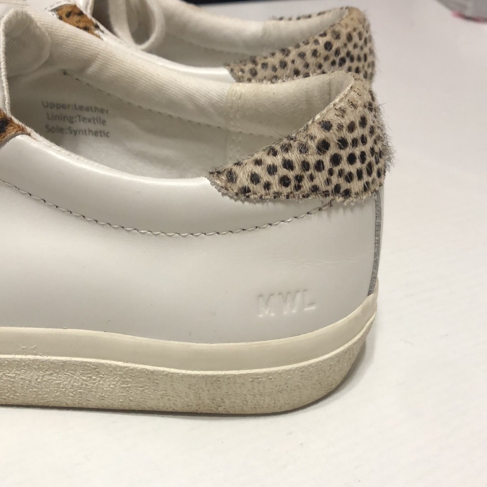 Women’s Madewell Sidewalk Low-Top Calf Hair Animal Print Leather Sneakers Size 8 - Picture 8 of 12